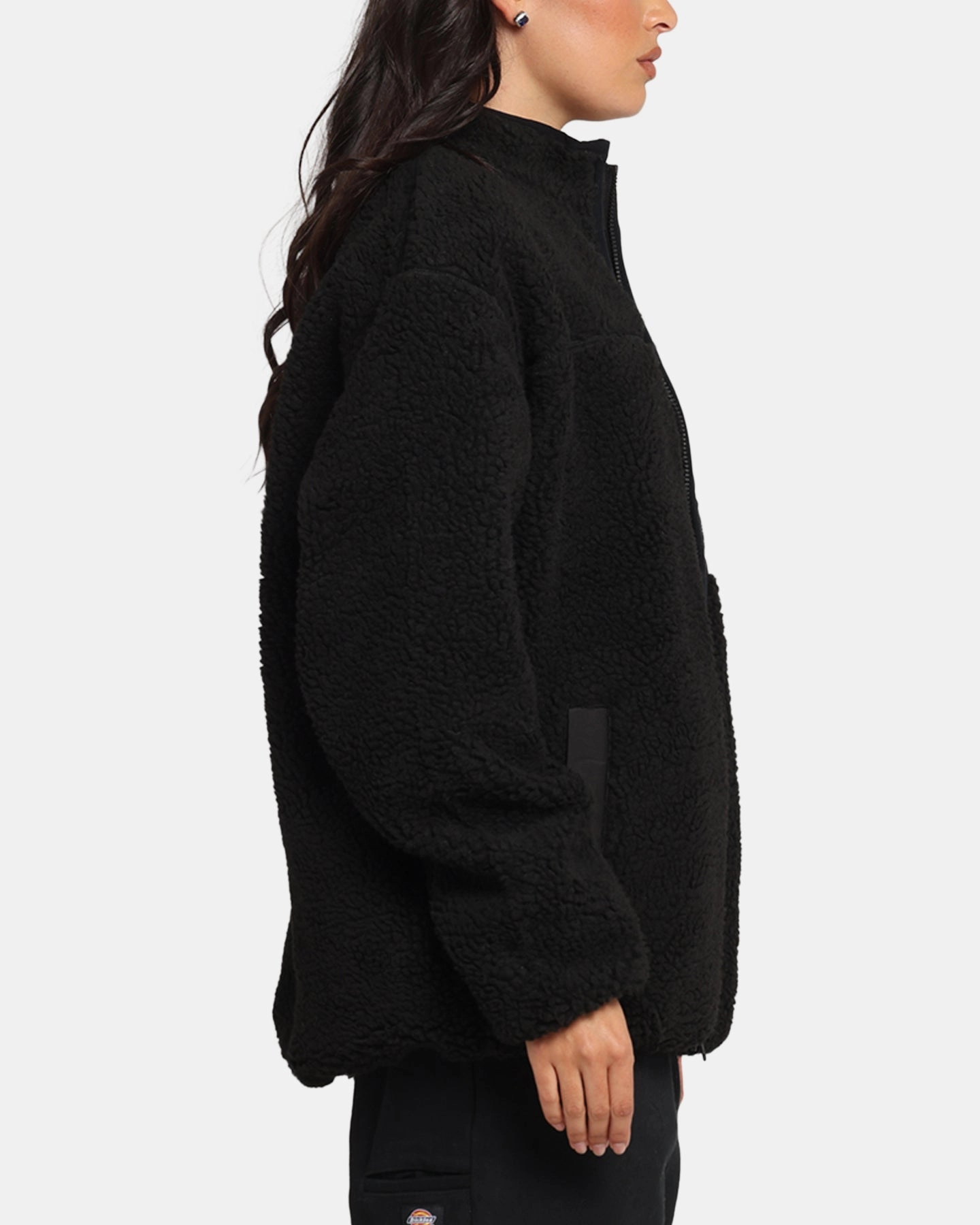 S Double High Pile Jacket Black Winter Outer Layer