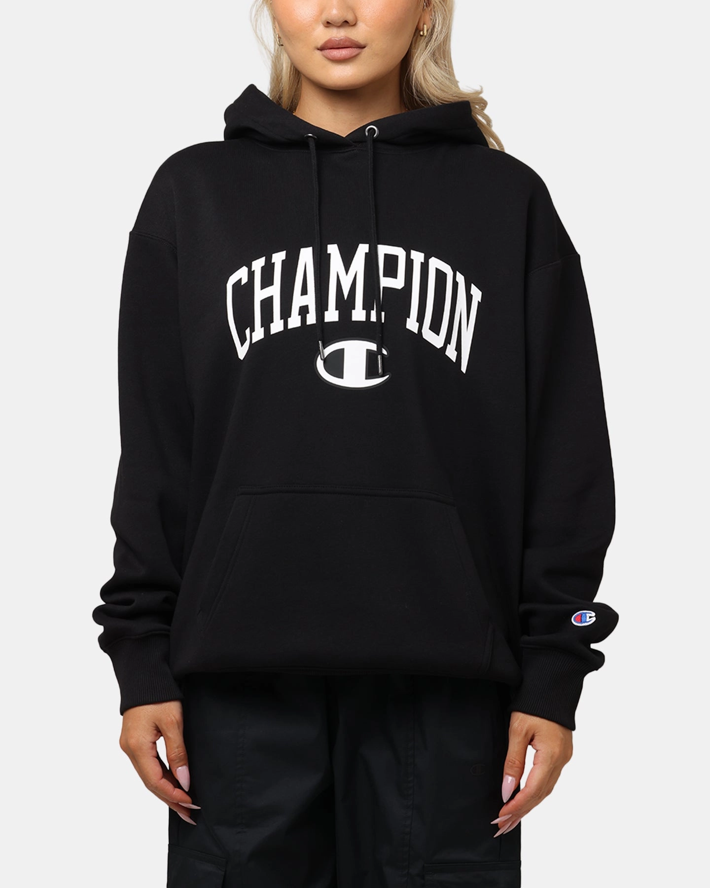 sun resistant Champion Rochester Graphic Hoodie Black