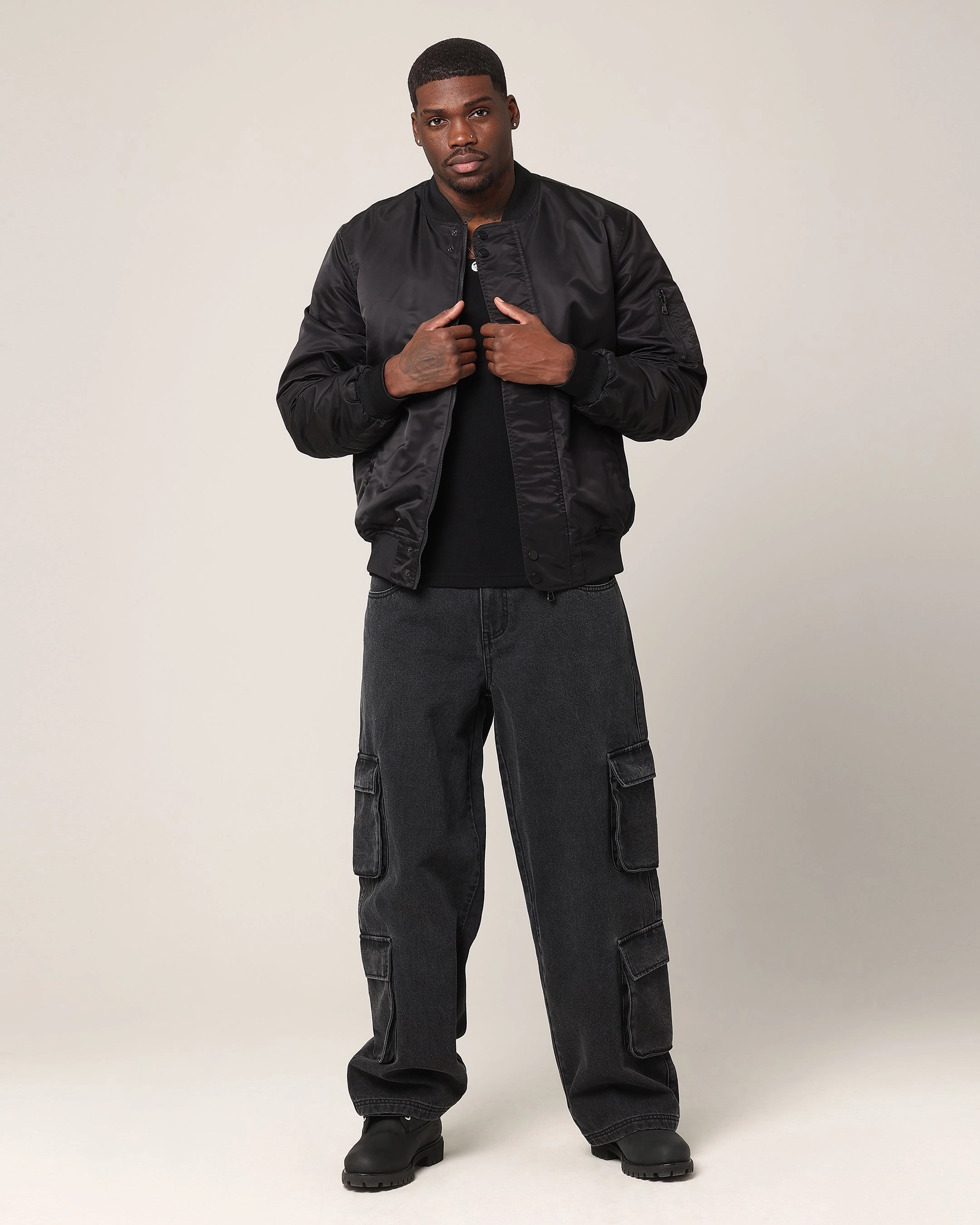 vintage Saint Morta Cambronne V2 Bomber Jacket Black/Black