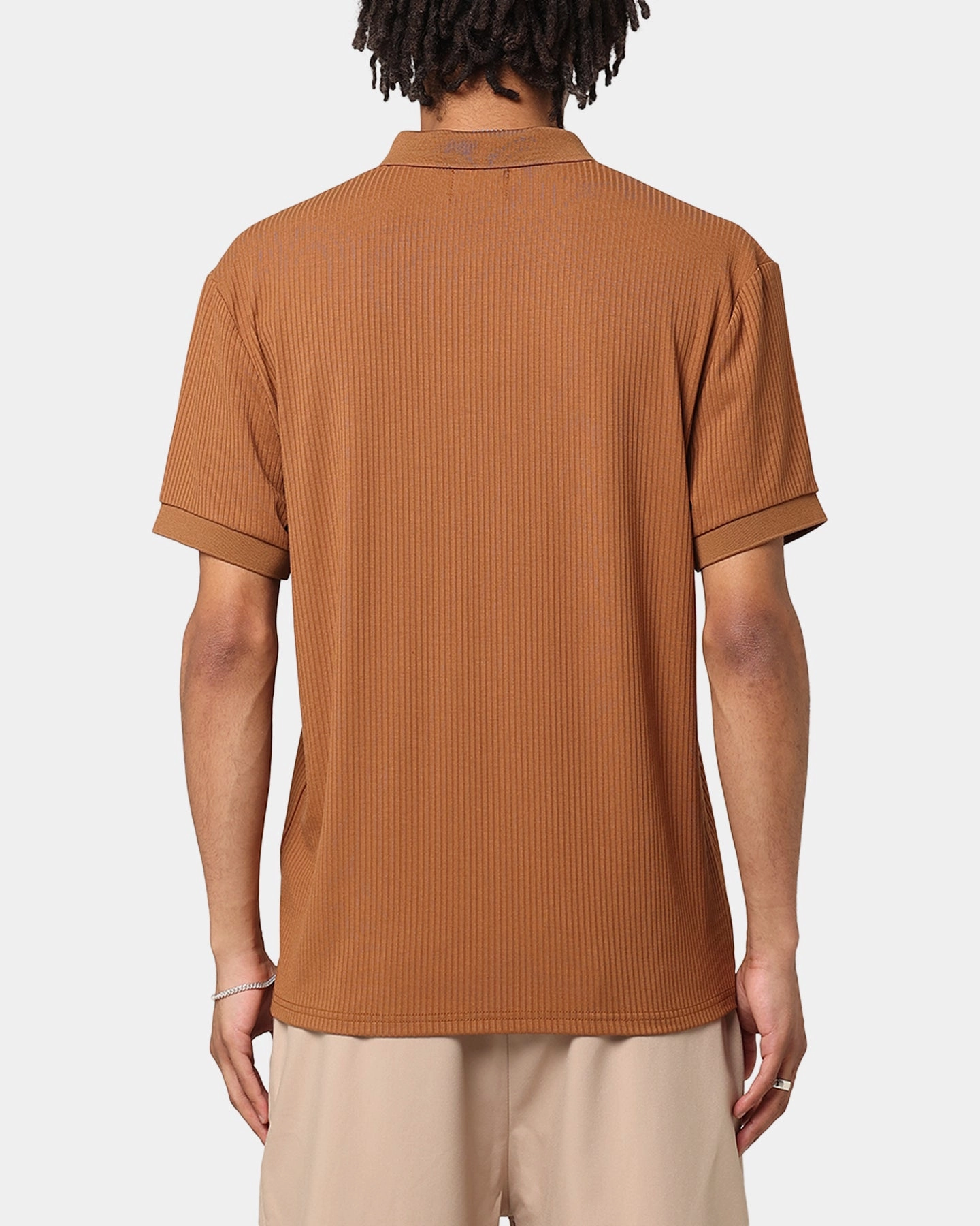 XXIII Luis Rib Polo Shirt Brown Stylish Neckline