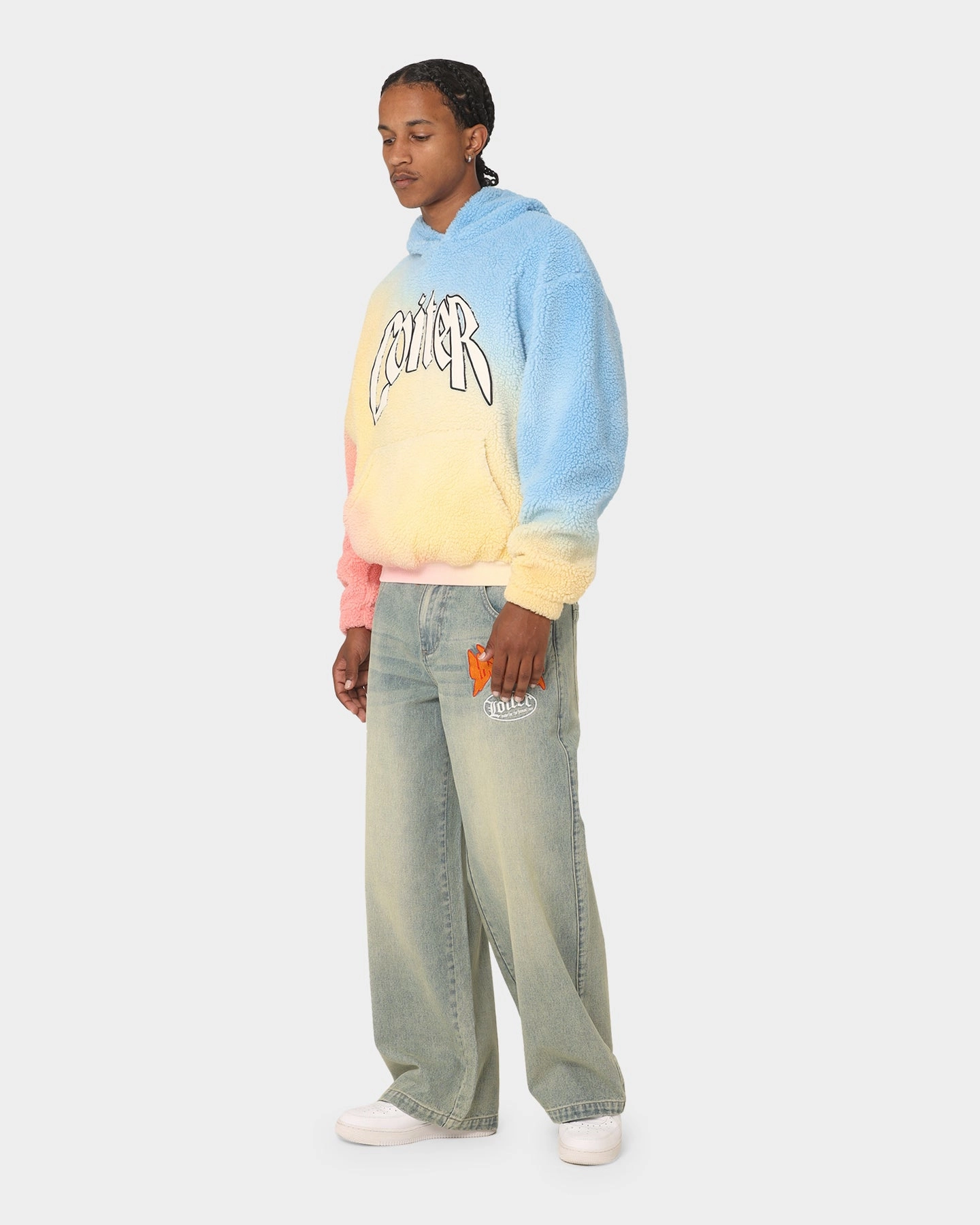 Slide Loiter Sherpa Hoodie Multi-Coloured