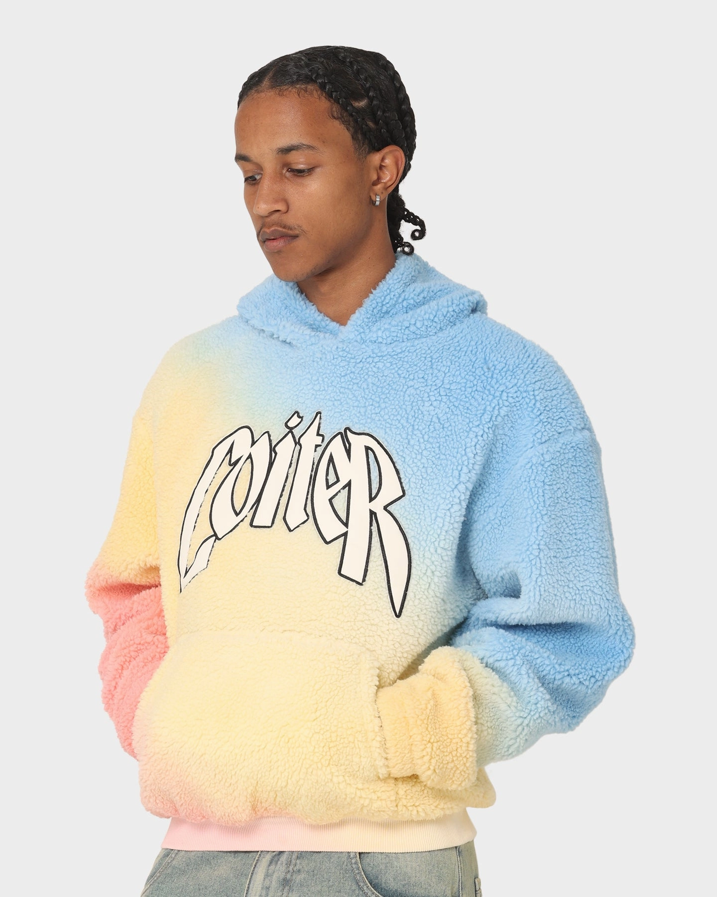 WeightDispersing Padding Stretchable Fabric Loiter Sherpa Hoodie Multi-Coloured