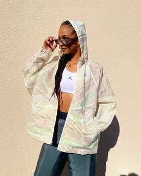 UV Protective Layer Foldable Collar Nike Women's Nike Sportswear Earth Day Zip Up Windrunner Multi-colour/White