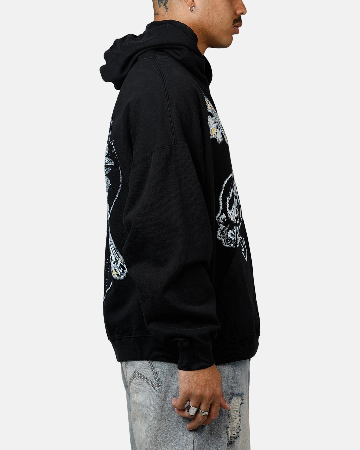Goat Crew Disney Kingdom Hearts Roxas Premium Hoodie Black Non Restrictive Mobility Short-sleeved