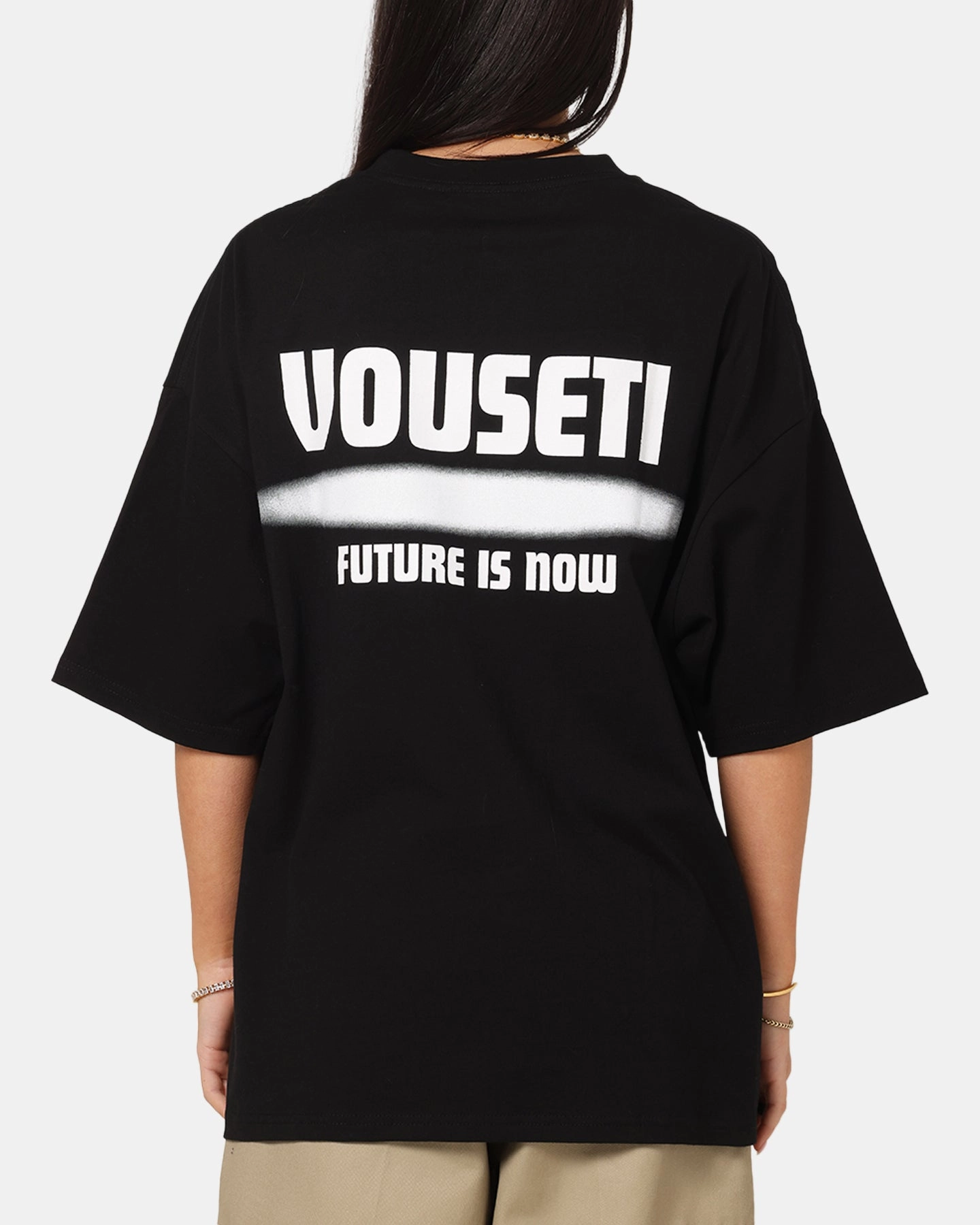 Double Stitched Seams Vouseti Future Is Now T-Shirt Black