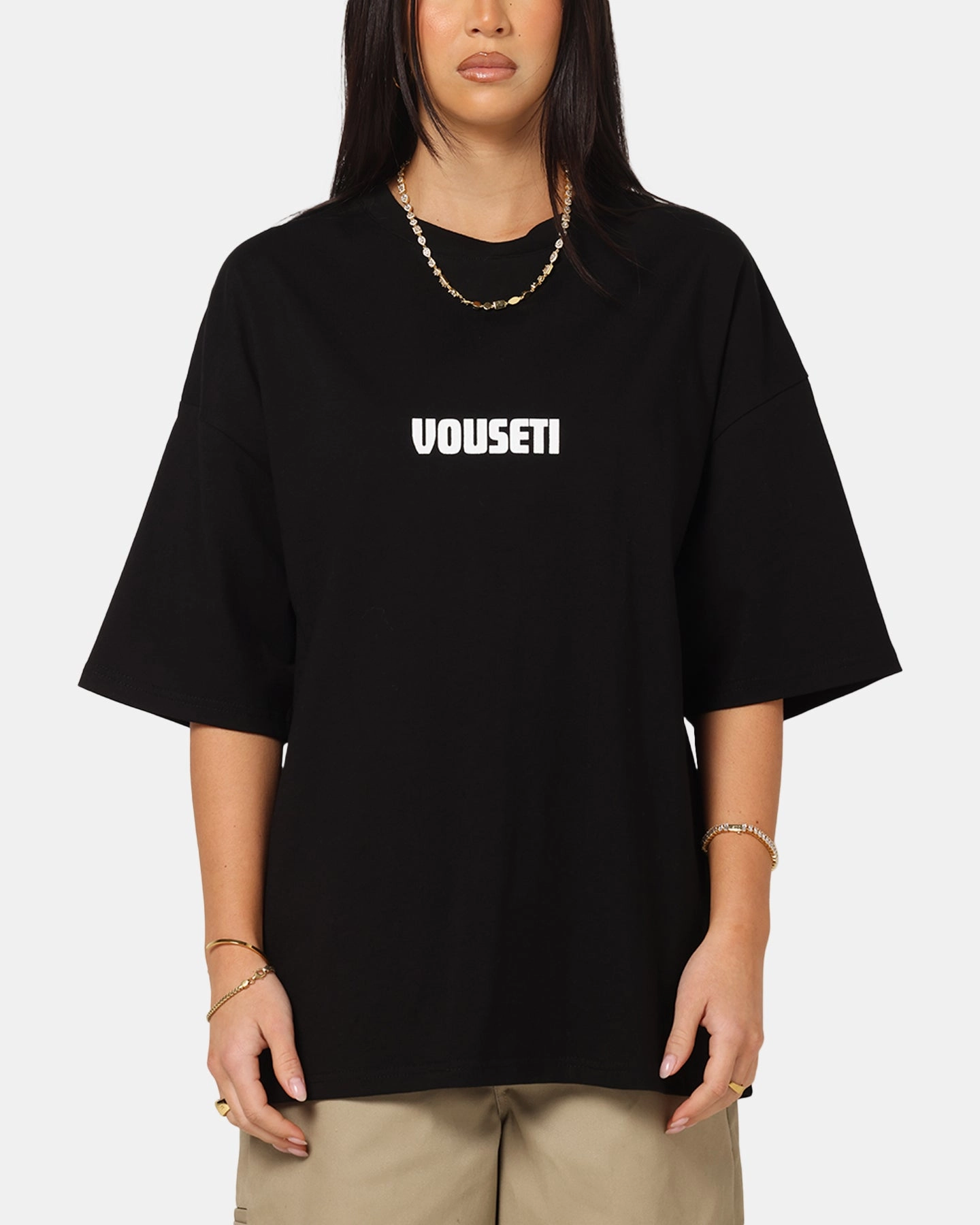 loose but not baggy Vouseti Future Is Now T-Shirt Black