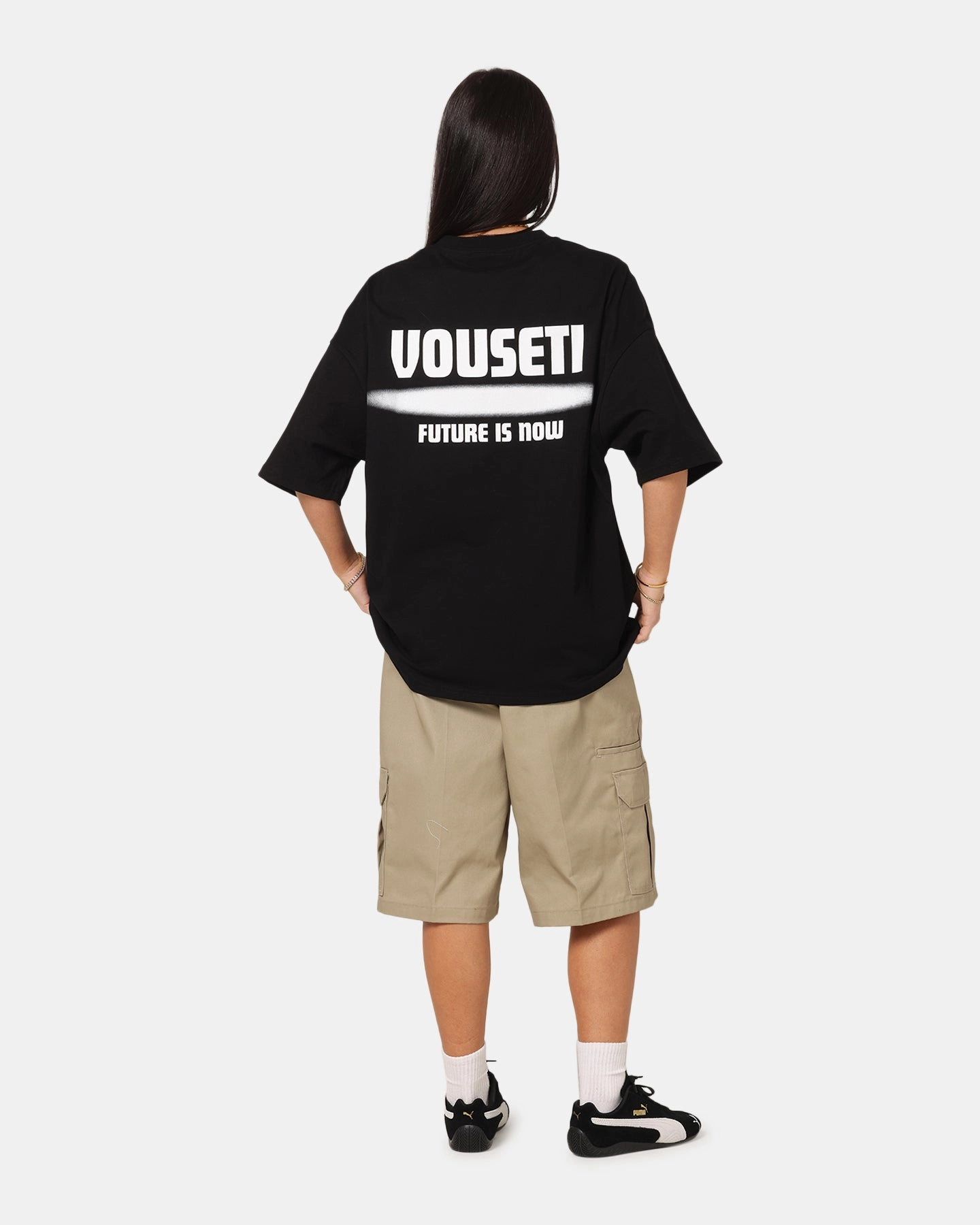 Vouseti Future Is Now T-Shirt Black Raw Edge Hem Light and Soft