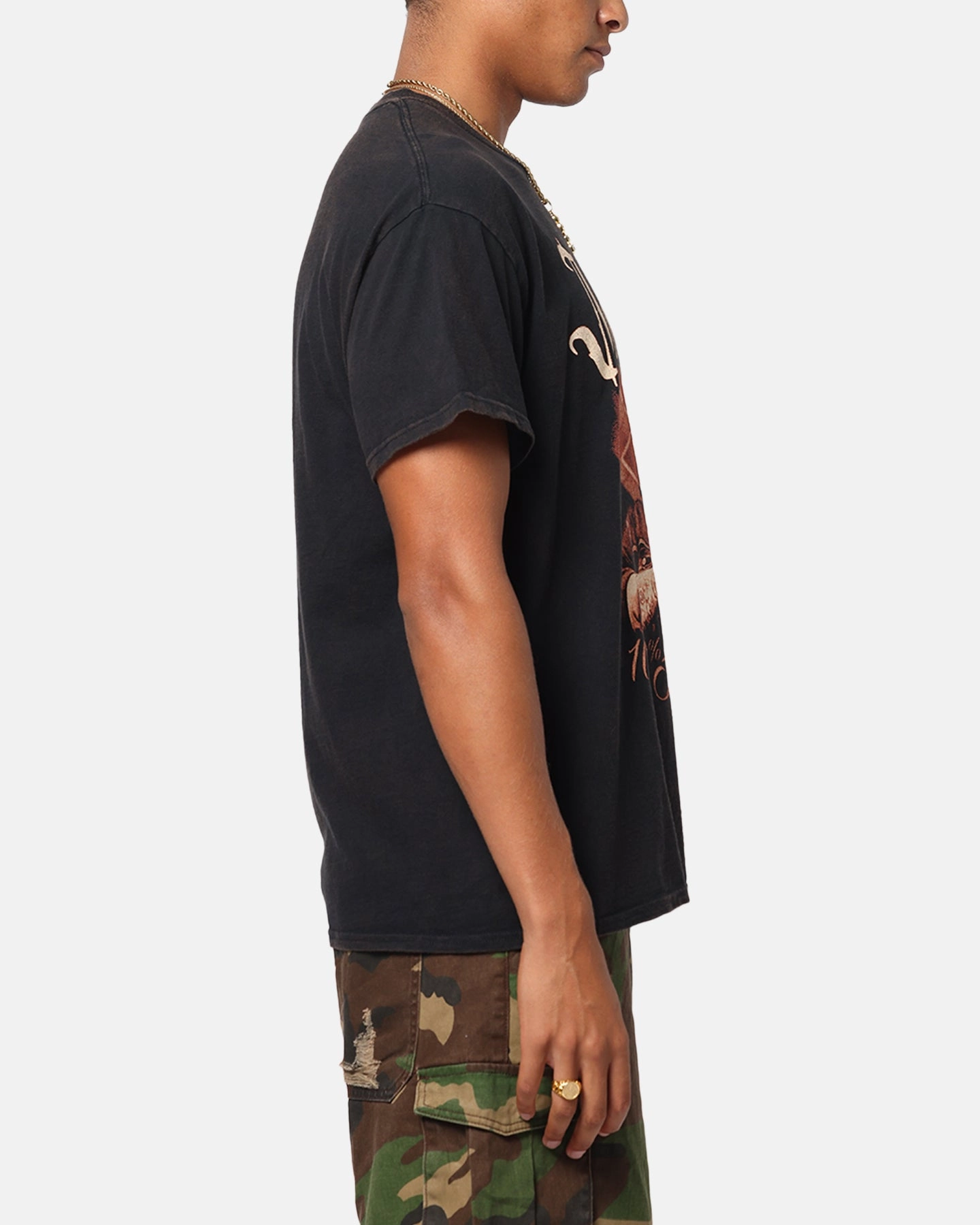 Heathered Fabric Jelly Roll Authentic T-Shirt Black