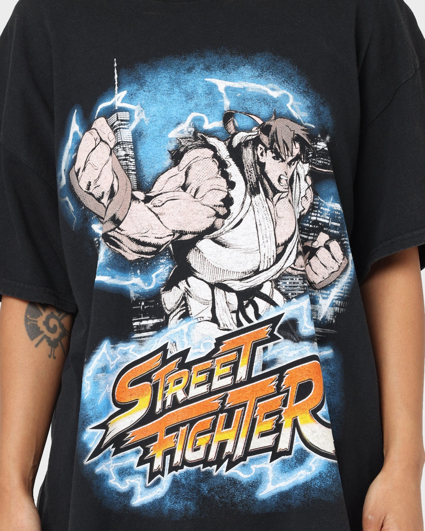 Goat Crew X Street Fighter Ryu Vintage T-Shirt Black Wash Effortless Layer