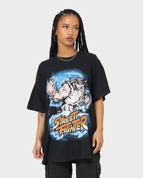 Goat Crew X Street Fighter Ryu Vintage T-Shirt Black Wash Everyday Fashion Look Everyday Layer