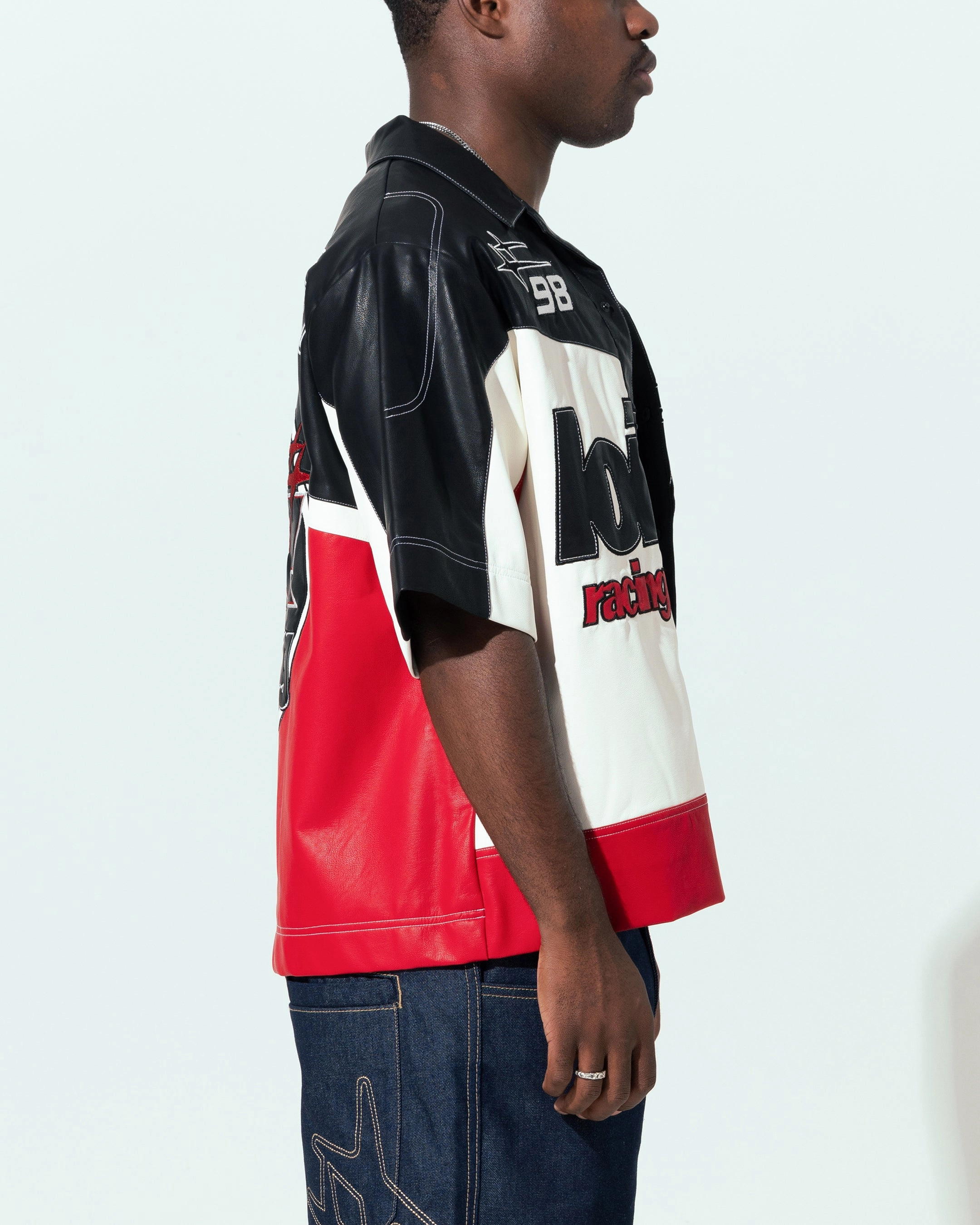 Warm Shield Loiter Racer Button Up Shirt Black/Red