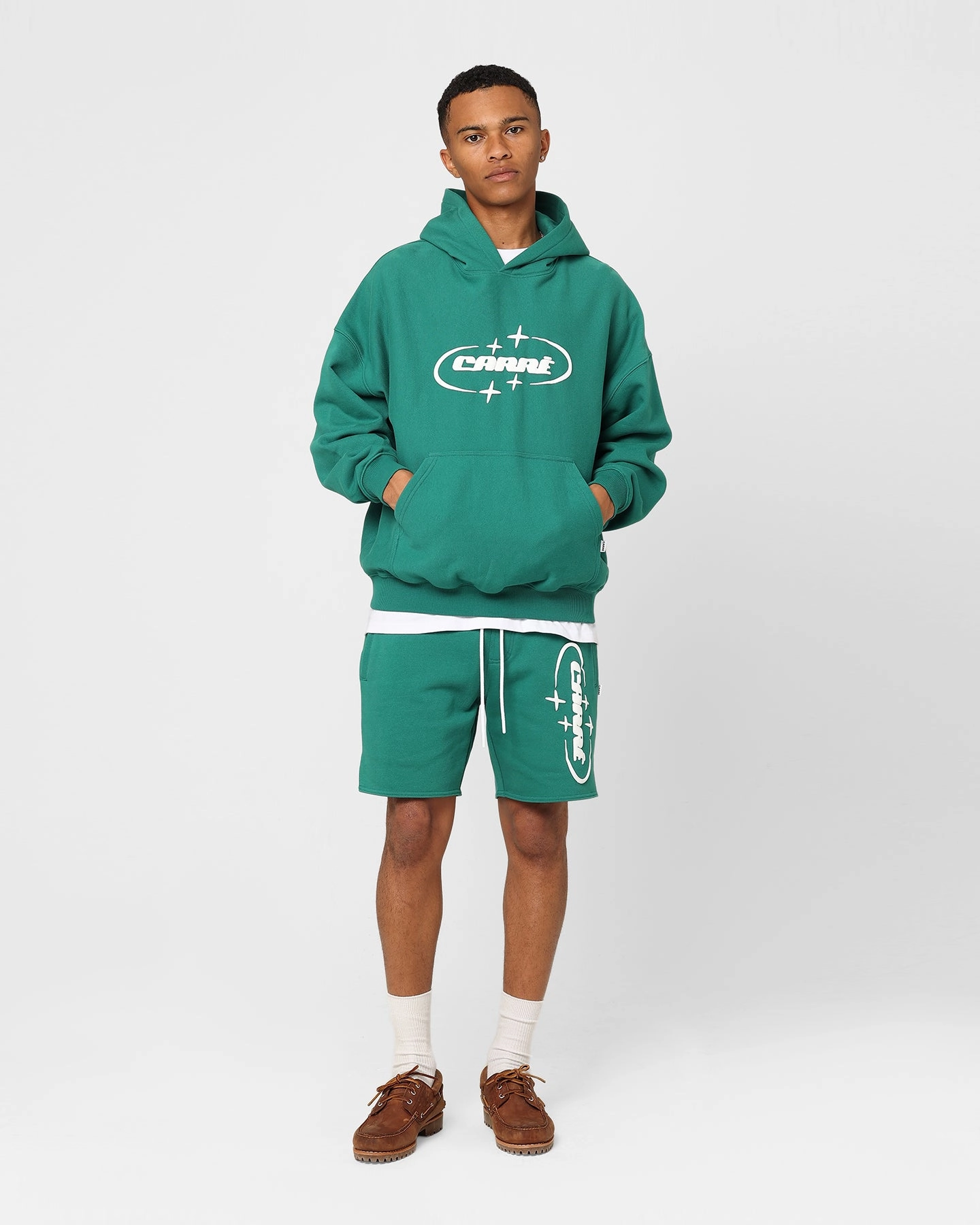 Eco Friendly Material Danger Carre 2K Oversized Hoodie Teal