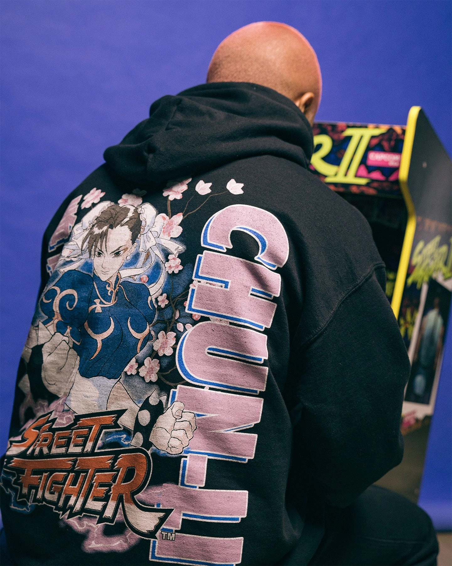 Heat Retention Technology firefighters Goat Crew X Street Fighter Chun Li Hoodie Black