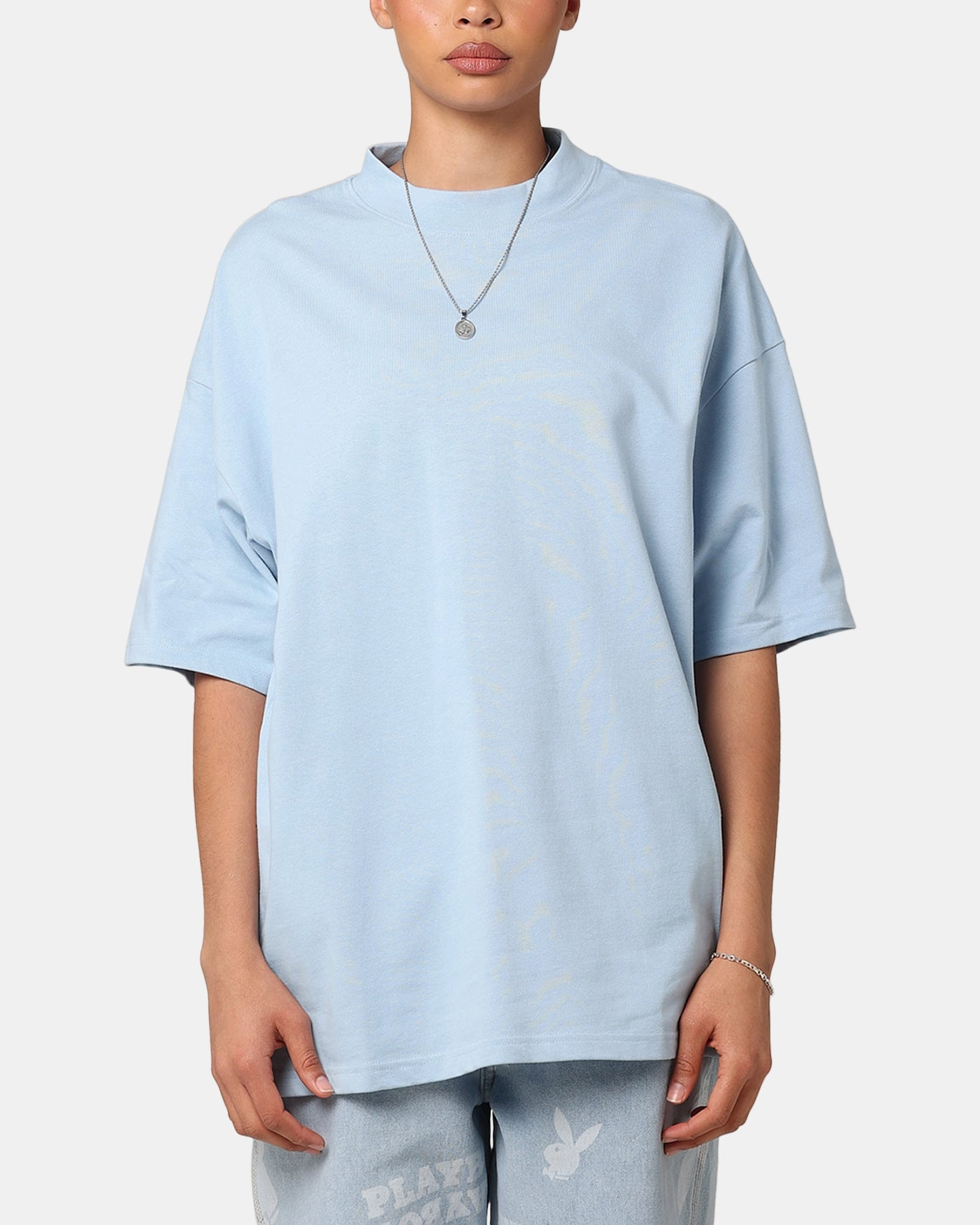 Culture Kings Oversized Blank T-Shirt Light Blue Everyday Layering