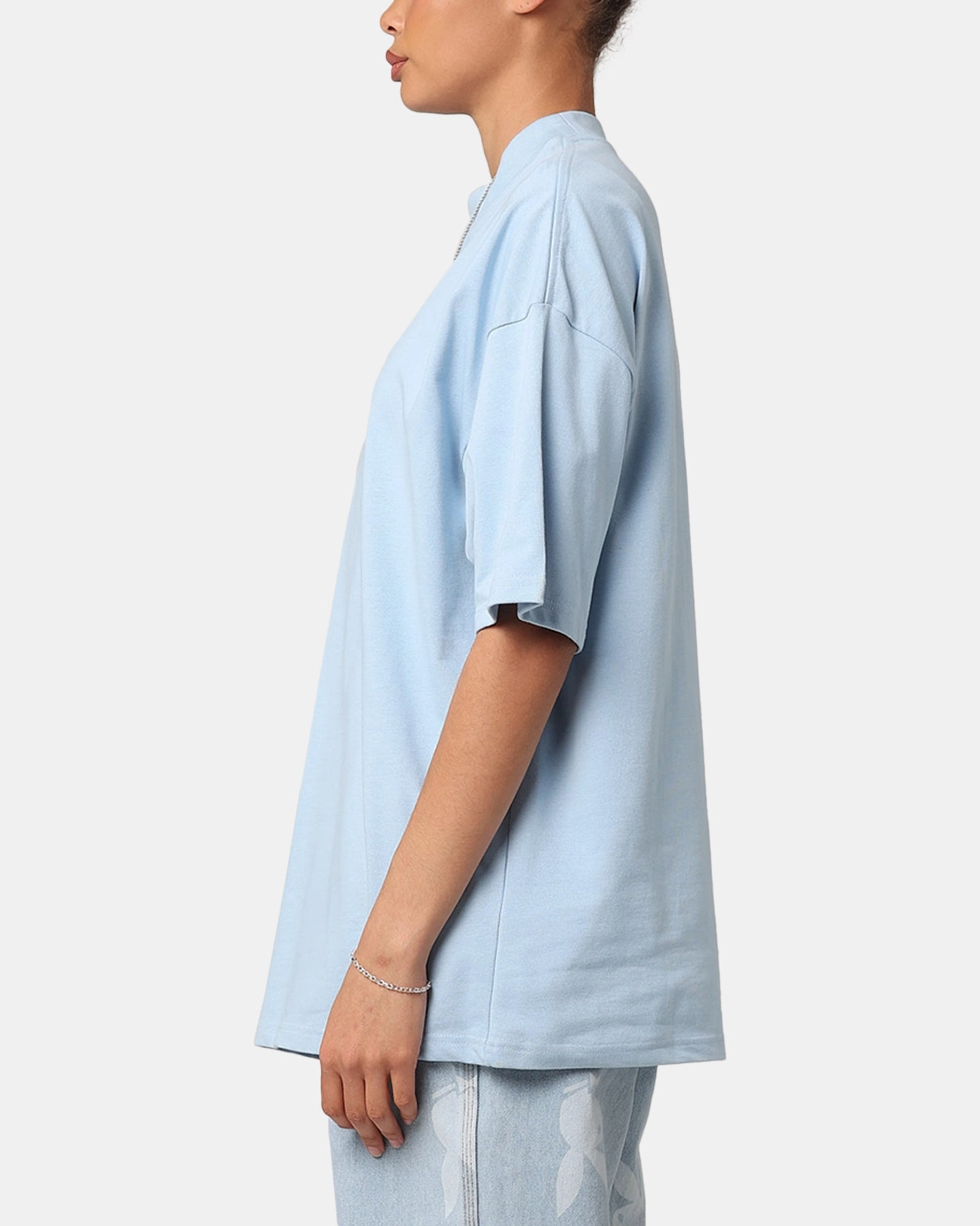 Culture Kings Oversized Blank T-Shirt Light Blue Fit for Any Season Airflow Ventilation Design