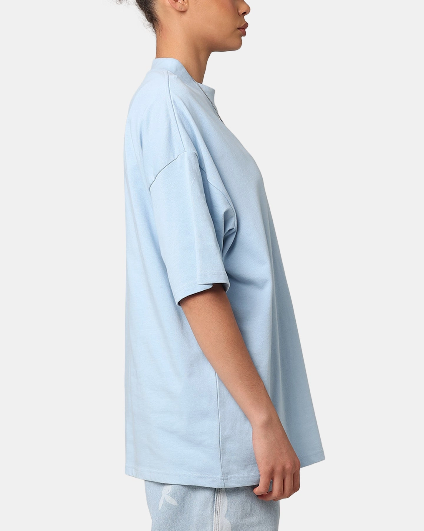 Feminine Fit casual outing Culture Kings Oversized Blank T-Shirt Light Blue