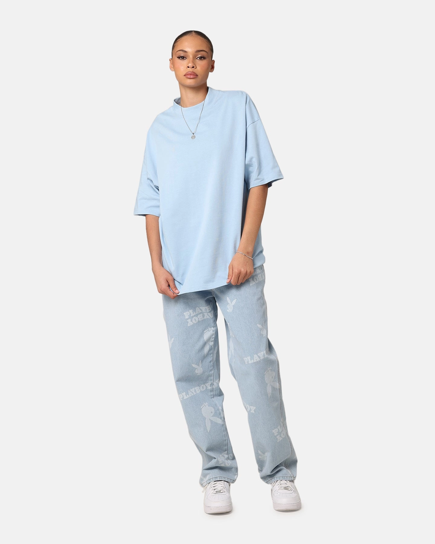 Smart Outfit Smart Fashion Culture Kings Oversized Blank T-Shirt Light Blue