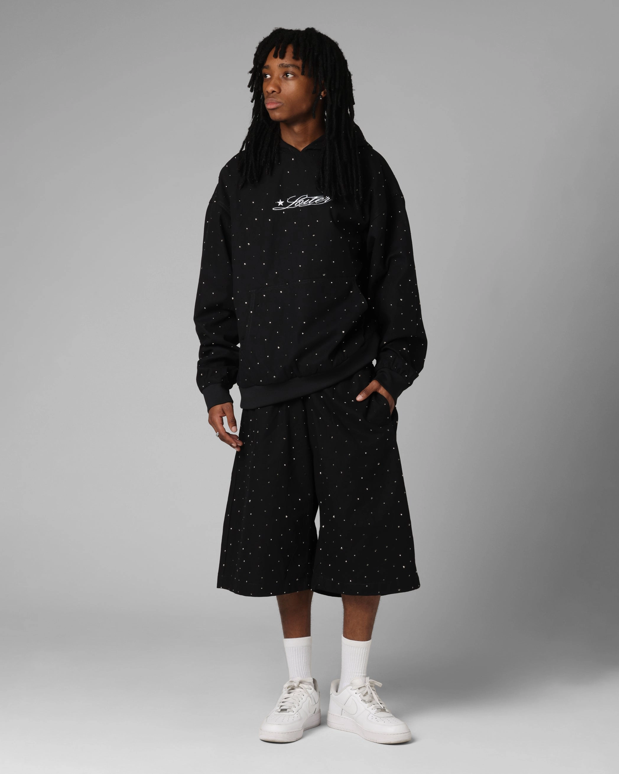 Loiter Hail Storm Premium Hoodie Black Long - term - usable wrinkle free
