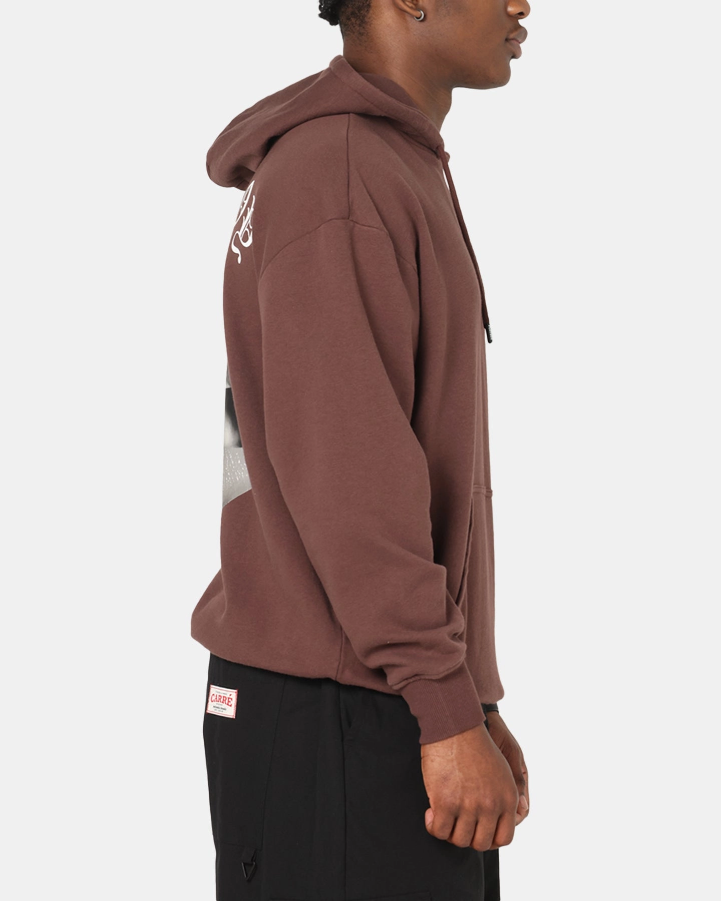 Playboy Gothic Mono Lips Hoodie Washed Brown No Slip Interior Electronic - warfare - capable