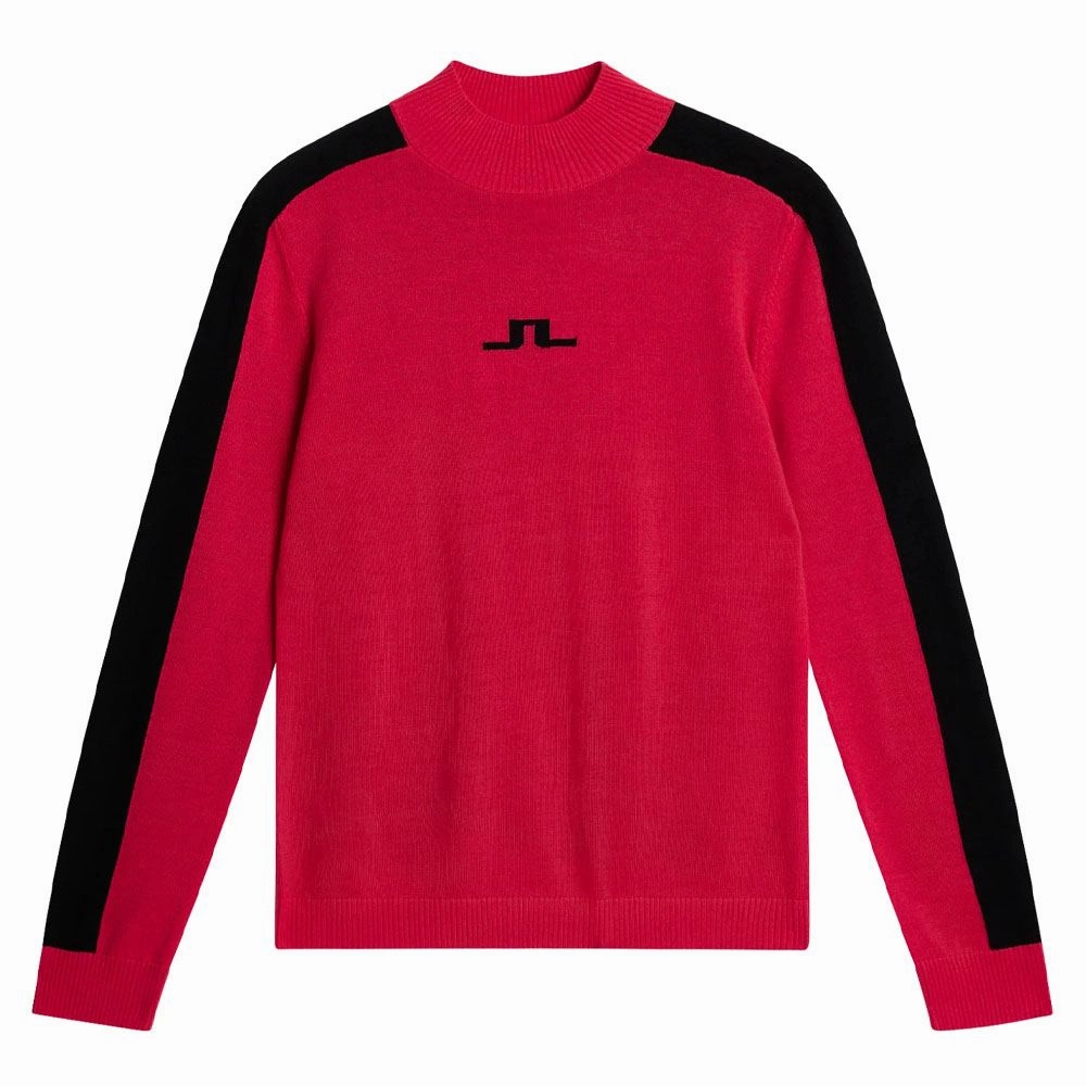 J.Lindeberg Adeline Knitted Golf Sweater Rose Red - FW23 Women Adjustable Cuff