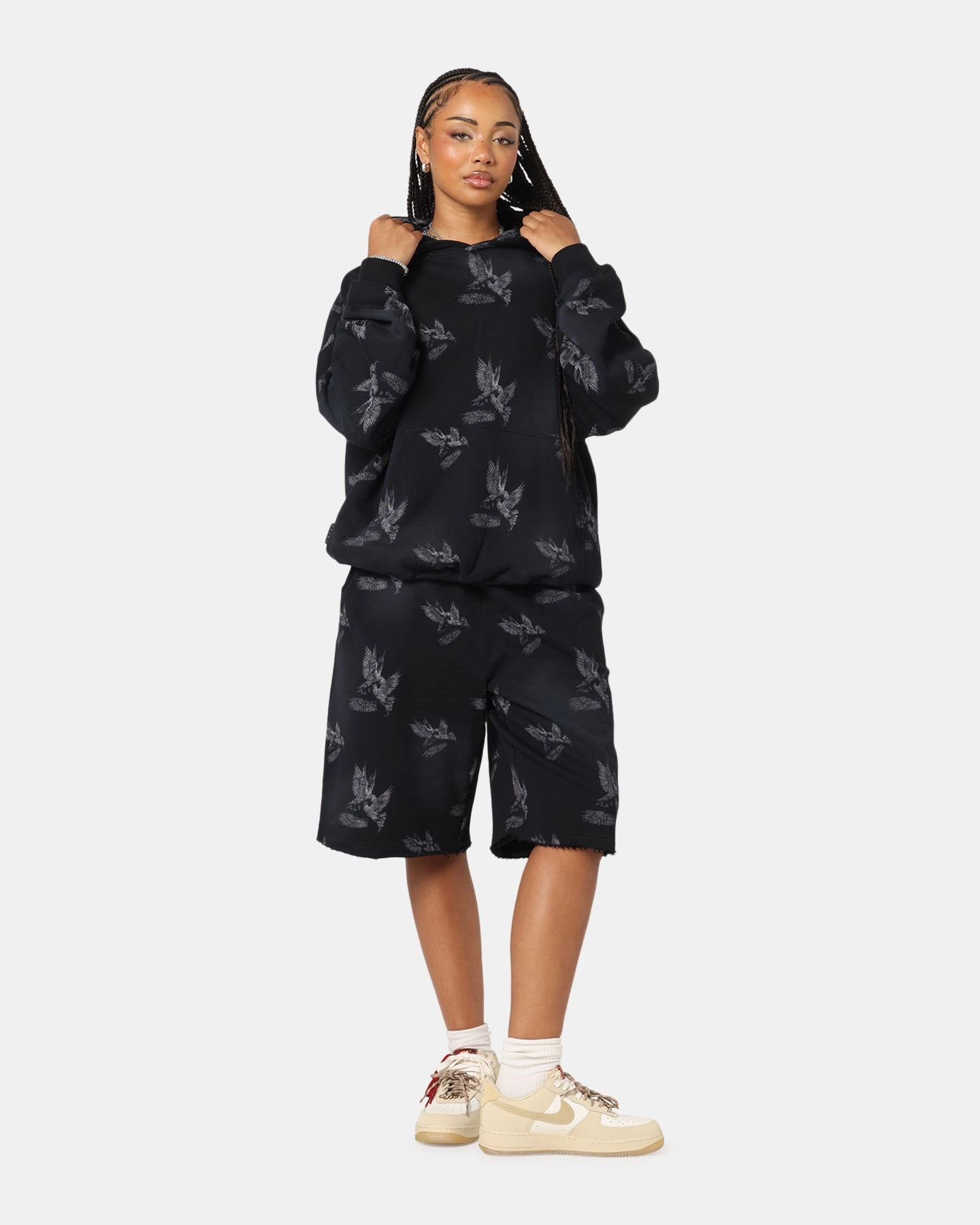 Zipper Closure Saint Morta Doves Premium Hoodie Black
