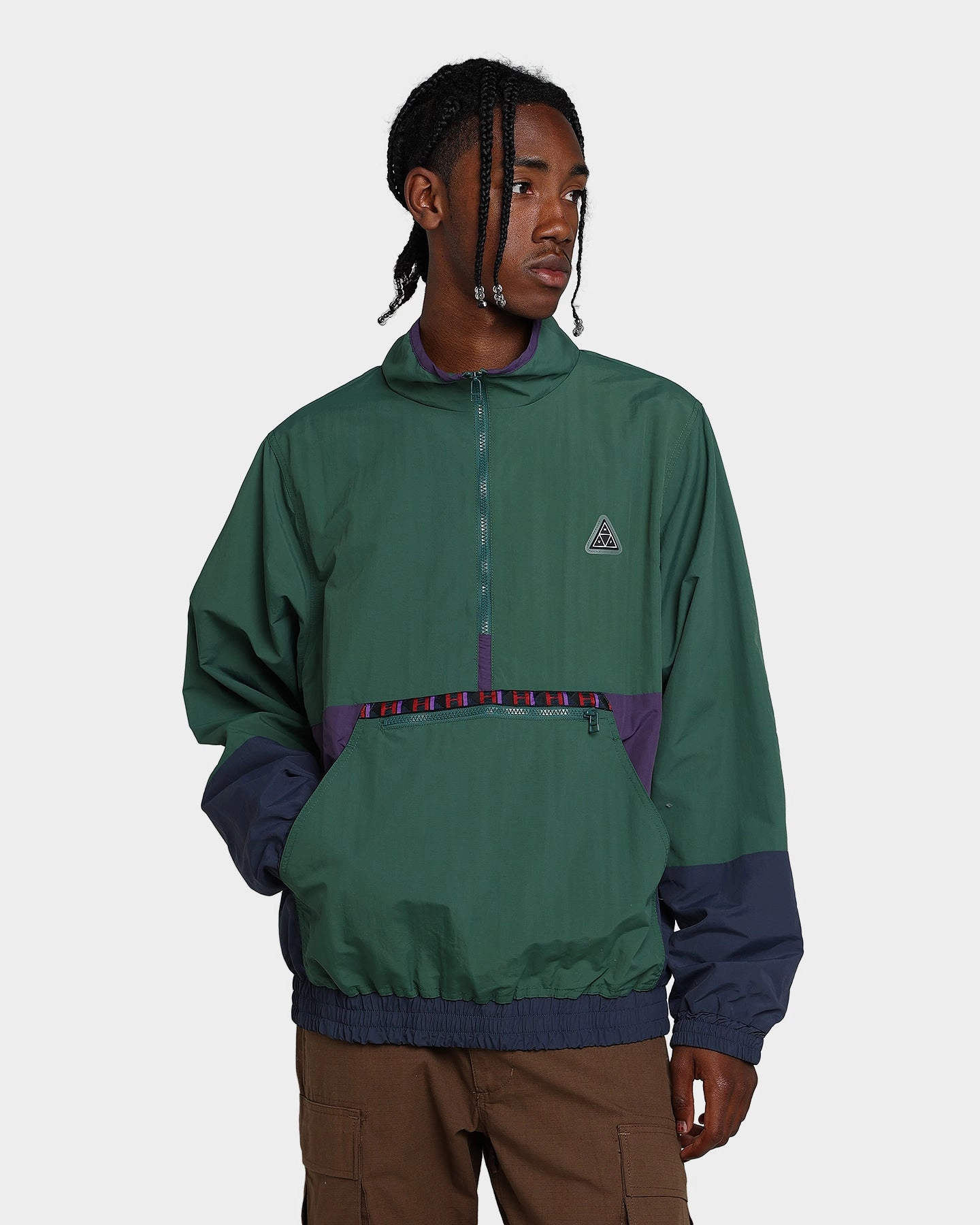 Mouthwash HUF Teton Quarter Zip Anorak Forest Green