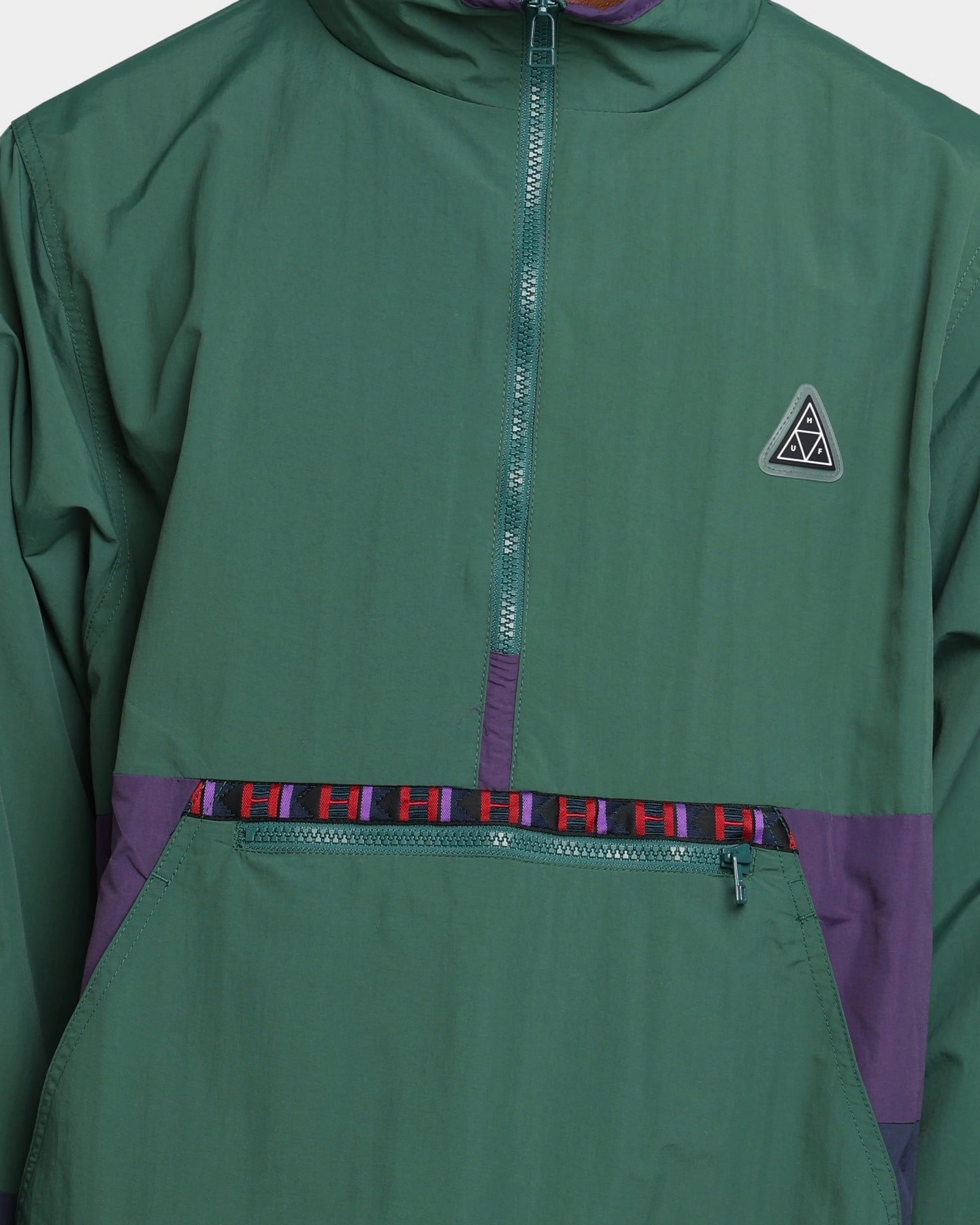Option HUF Teton Quarter Zip Anorak Forest Green