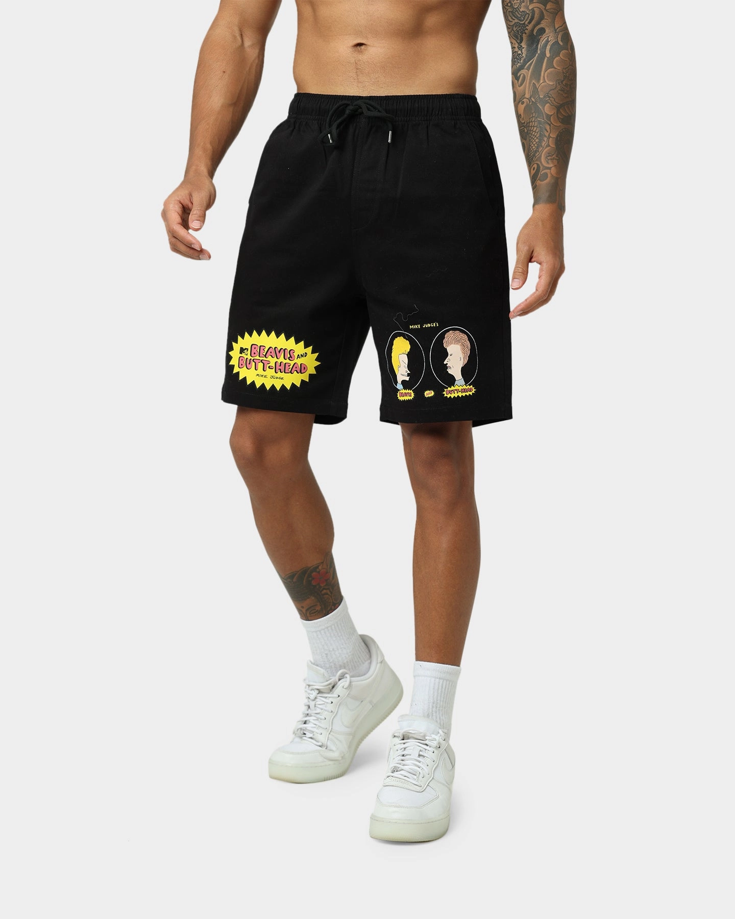 American Thrift American Thrift X Beavis & Butthead Opening Face Shorts Black Street Fashion