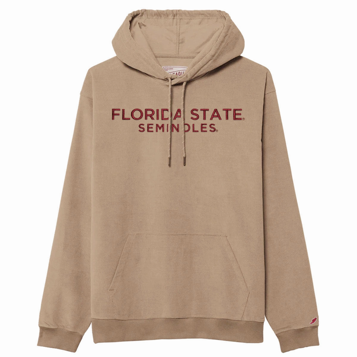 Soft Collar Construction League Men's Florida State Seminoles Corded Hood - Khaki