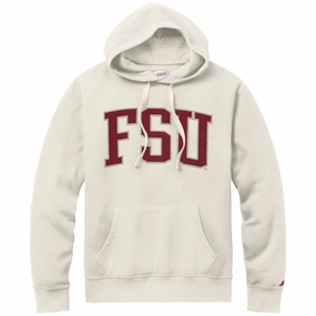 League Men's FSU Brushed Fleece Hood - Oatmeal Ventilated Side Gussets Stylish Detail