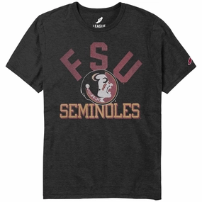 League Men's Vault FSU Seminoles/Seminole Logo Short Sleeve T-shirt - Black Smart Fashion