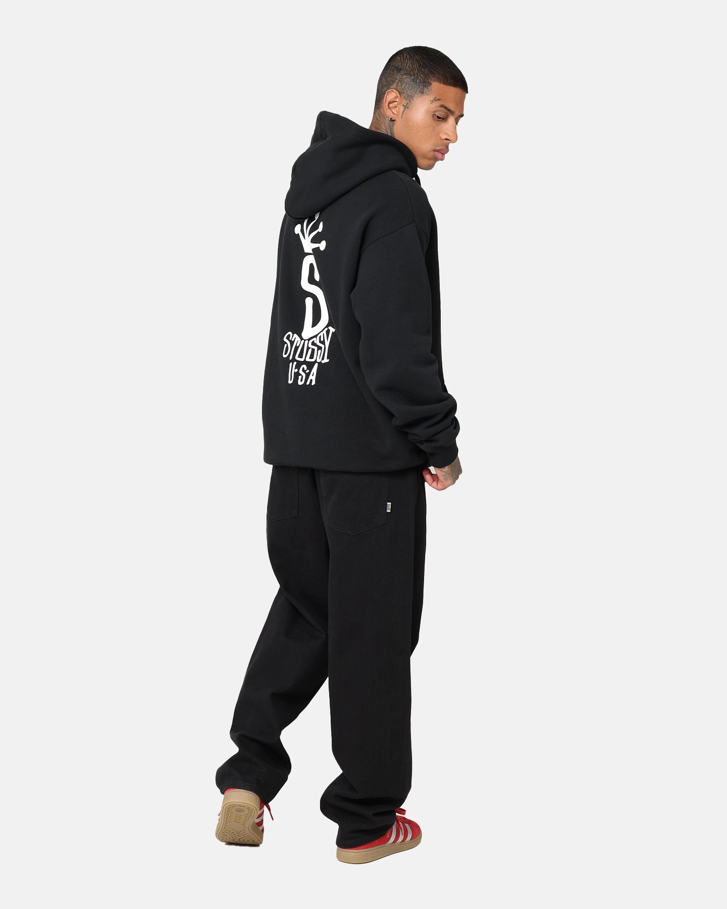 regular Waterproof Wear Stussy Big S LCB Hoodie Black