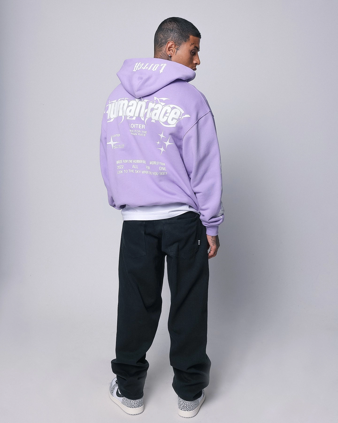 Loiter Rave Zip Hoodie Lilac Seamless Seams