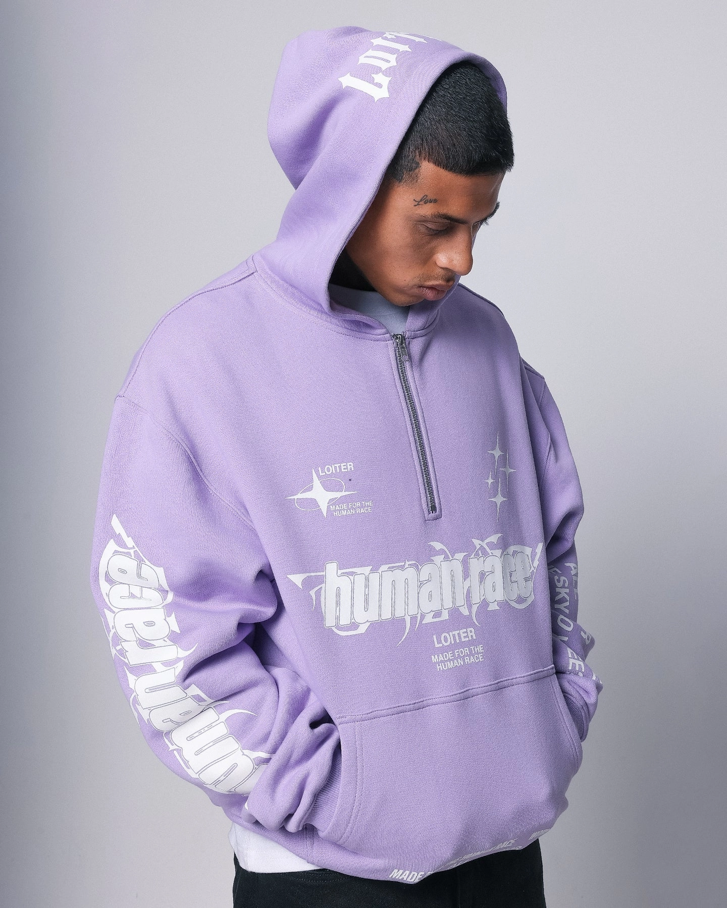 Loiter Rave Zip Hoodie Lilac Low Profile Heat Reflective Tech