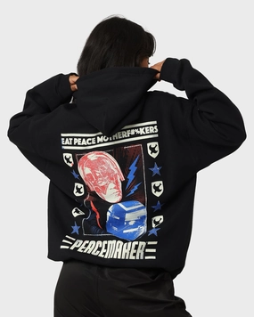 YKK Zipper Quality Adjustable Waistband Goat Crew X Peacemaker Eat Peace MF Hoodie Black