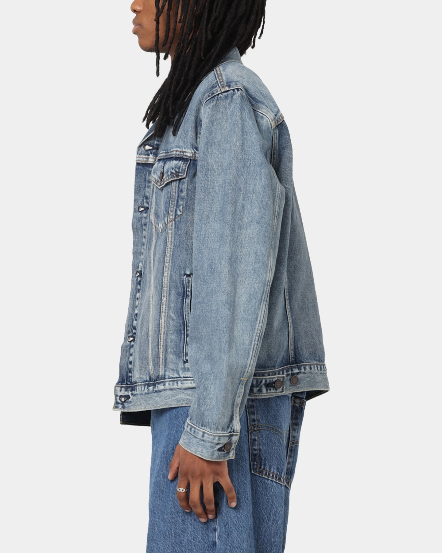 Flexible Fit Formal Event Levi Strauss And Co Denim Trucker Jacket Sky