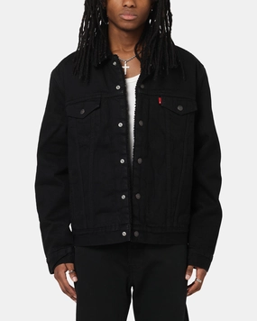 Eco-friendly AntiStaticLining Levi Strauss And Co Relaxed Fit Sherpa Trucker Jacket Black