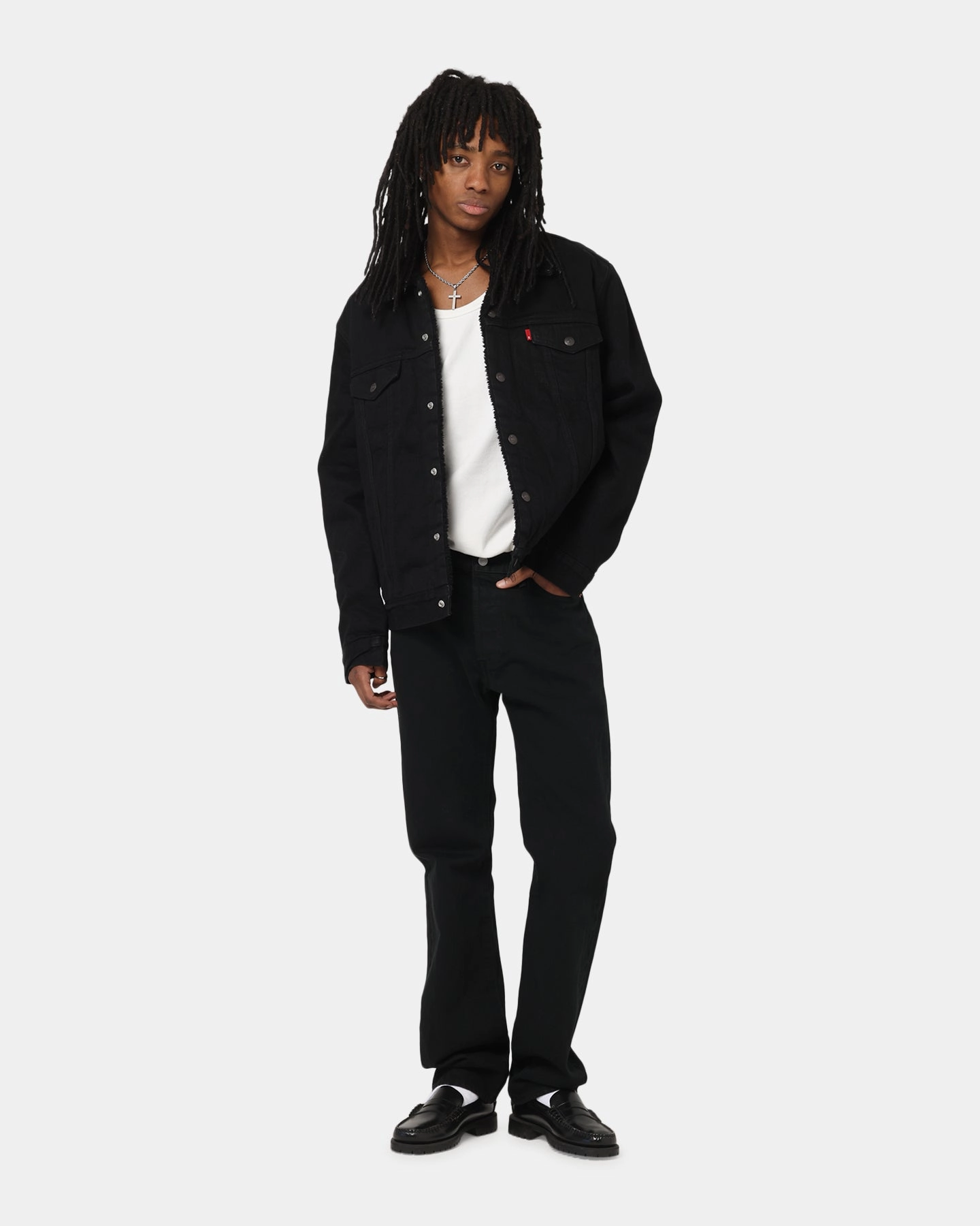 Sports Jacket Lose Levi Strauss And Co Relaxed Fit Sherpa Trucker Jacket Black
