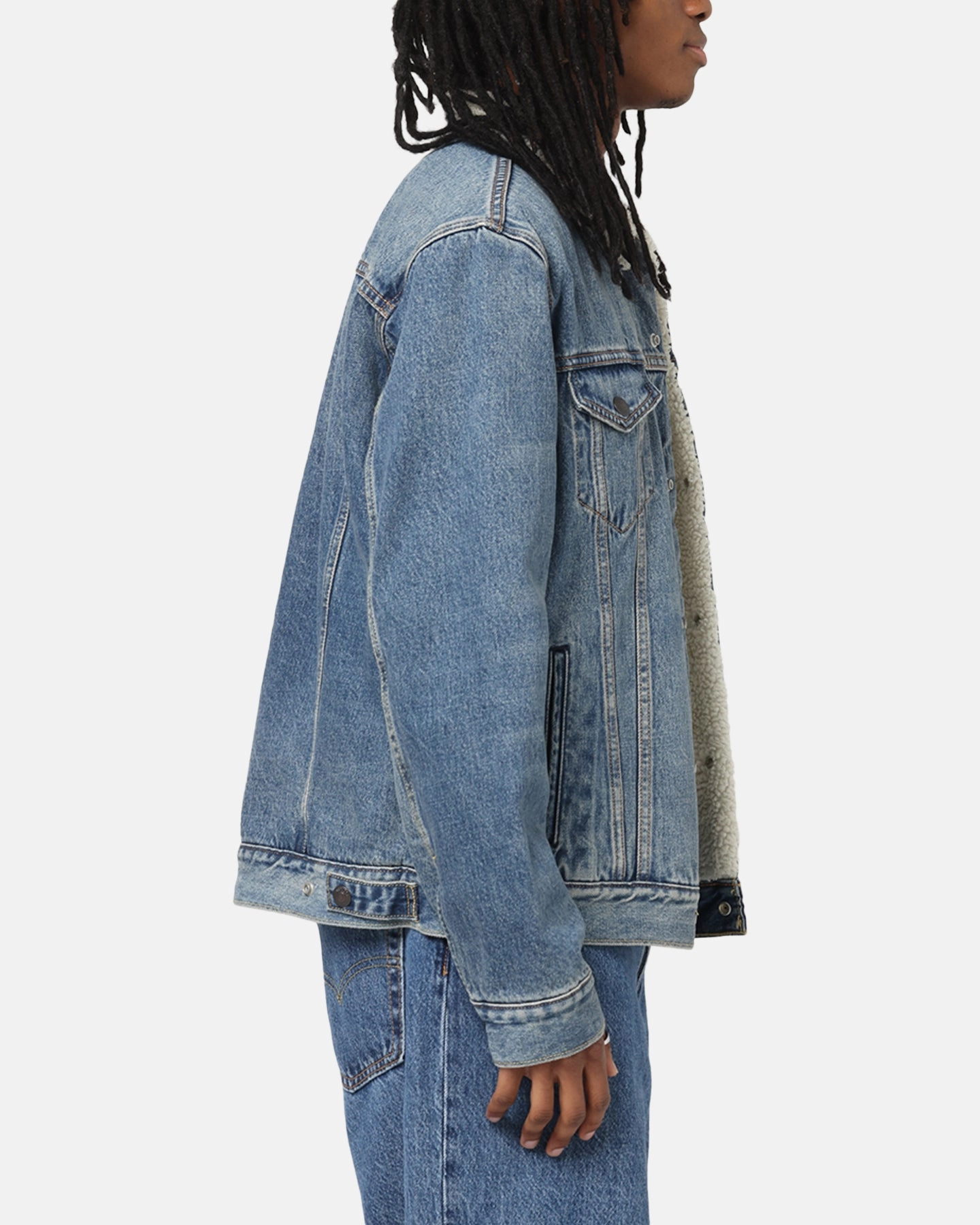 Heat Retention Levi Strauss And Co Relaxed Fit Sherpa Trucker Jacket Blue