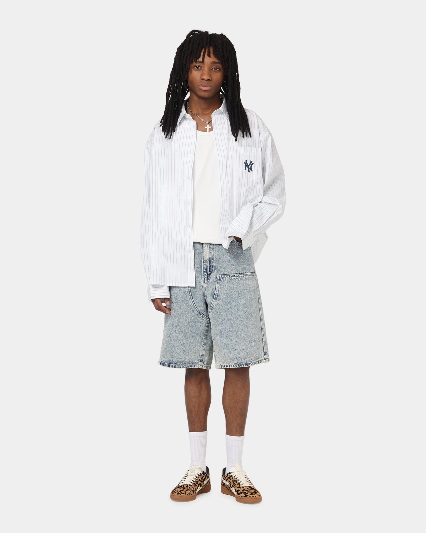 Summer Wear XXIII Diamond Buckle Back Jorts Blue Stonewash