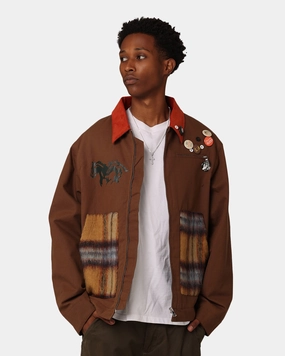File Packable Layer Lifted Anchors "Relly" Mohair Work Jacket Brown/Mohair