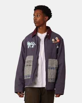 Tear Resistant Panels TailoredSilhouette Lifted Anchors "Relly" Mohair Work Jacket Navy/Mohair