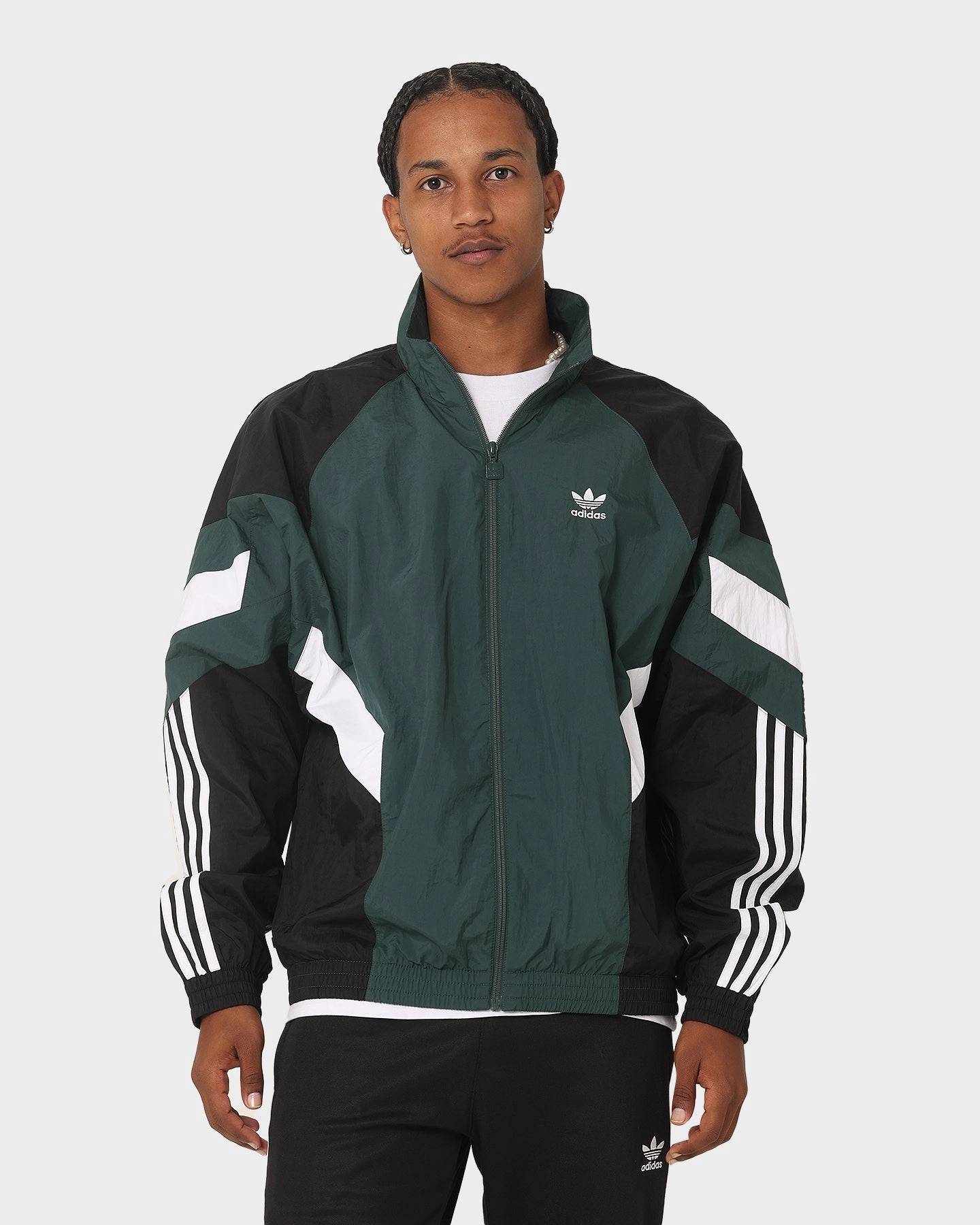 Embroidered Adidas Woven TT Jacket Mineral Green