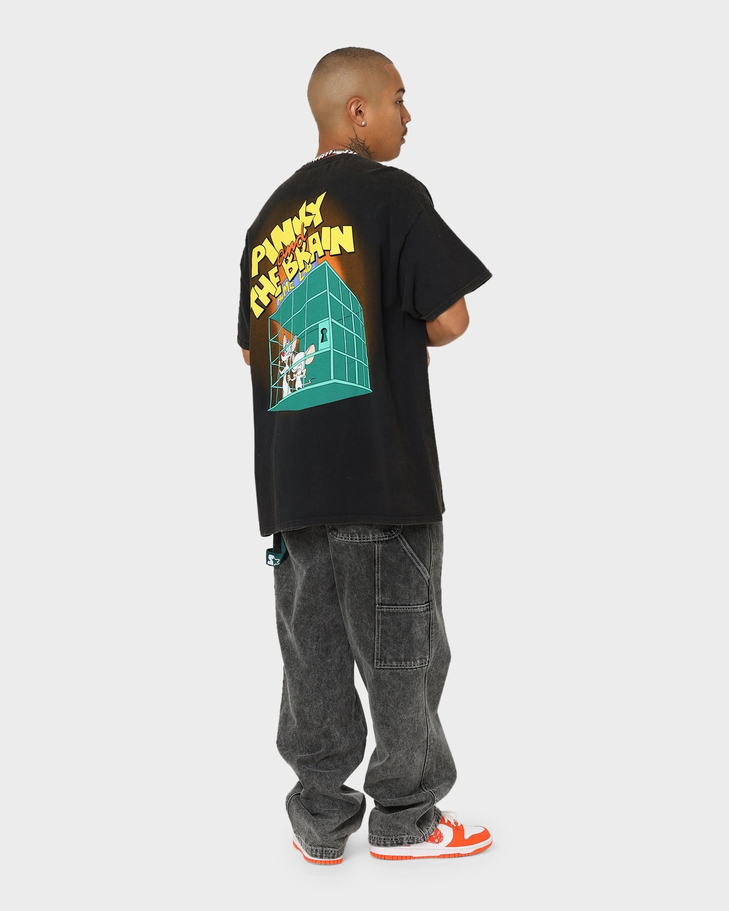 American Thrift X Pinky And The Brain Pinky And The Brain Vintage T-Shirt Black Wash Formal Elegance
