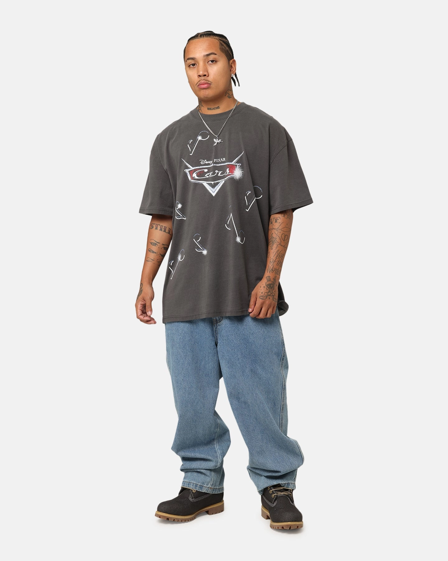 Light and Cozy Goat Crew Disney And Pixar Cars DJ Heavy T-Shirt Black Wash