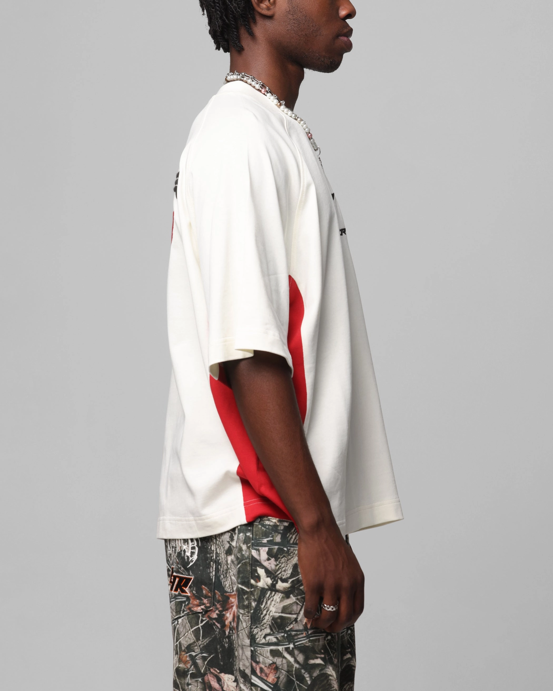 Loiter Daytona Panel T-Shirt White/Pink anti static