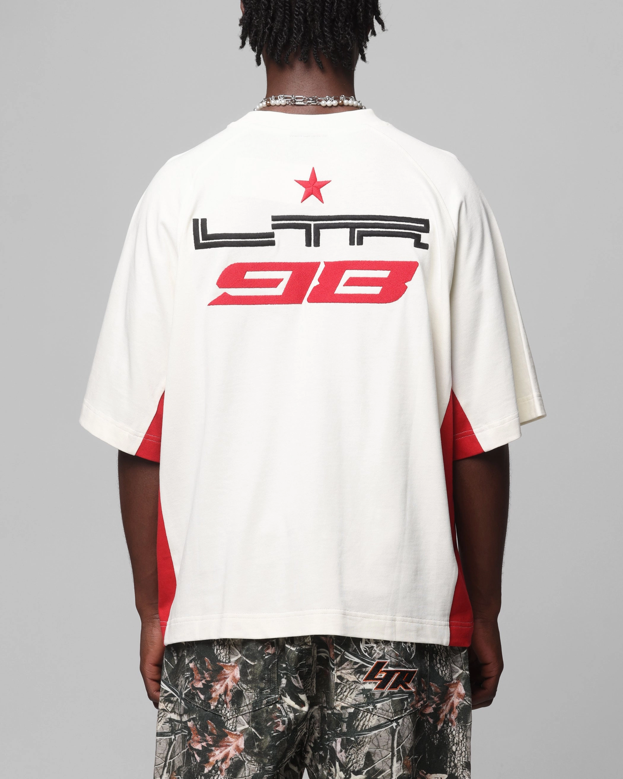Light and Fresh Loiter Daytona Panel T-Shirt White/Pink