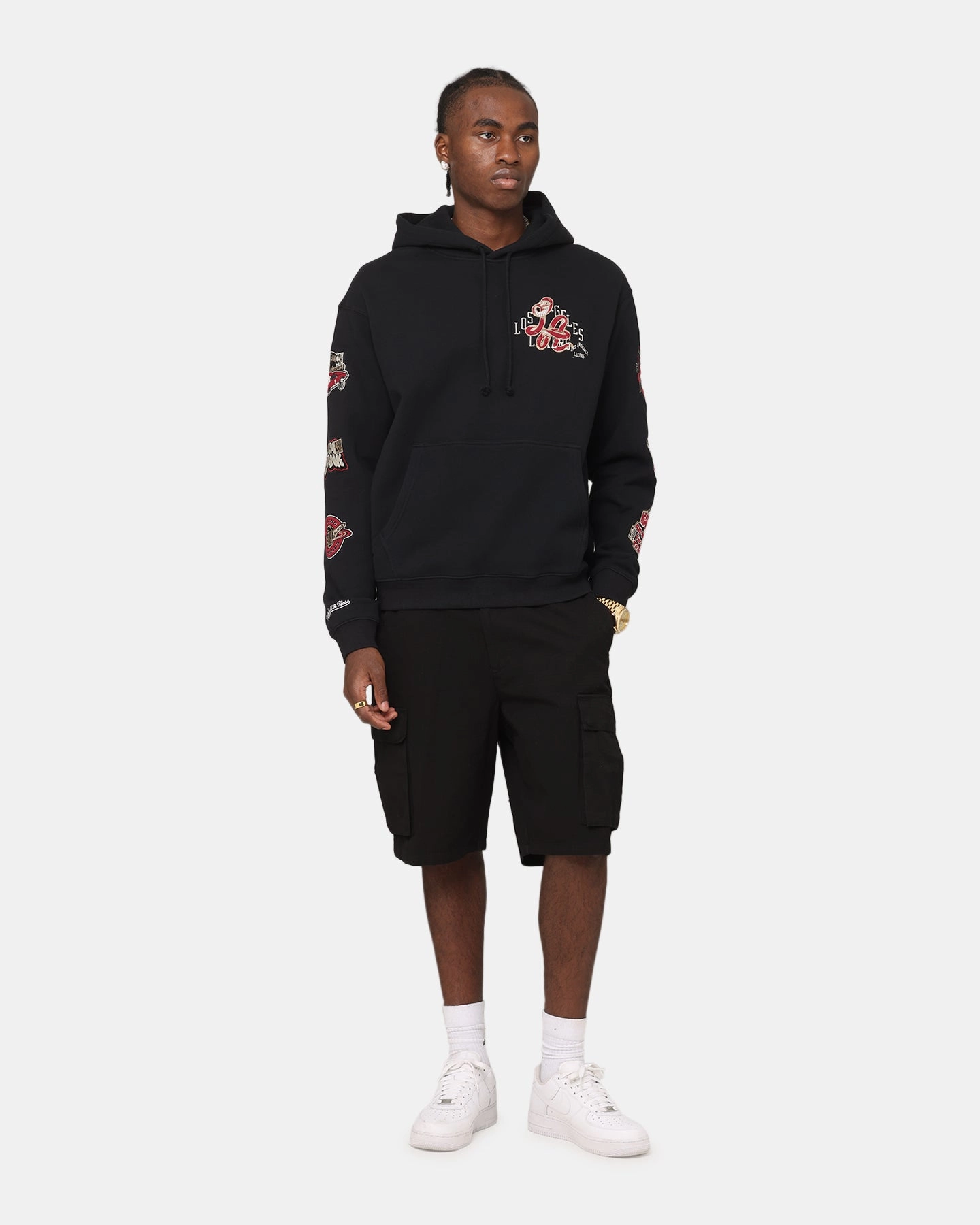 Mitchell & Ness LA Lakers First Team Gold Hoodie Faded Black Layering Options