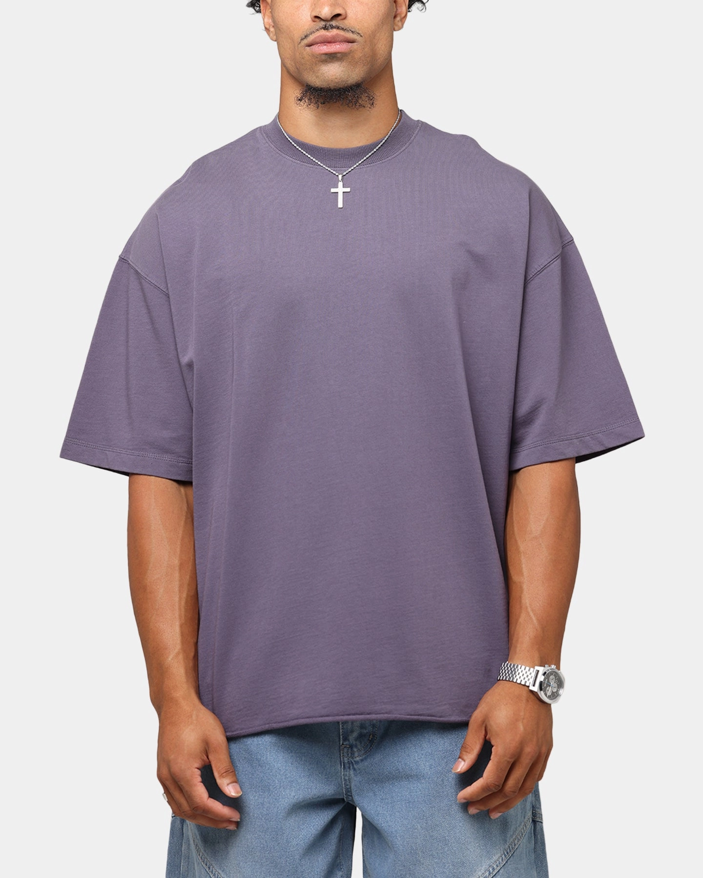 Saint Morta Boxy Vintage T-Shirt Washed Purple Breathable Look Active Essentials