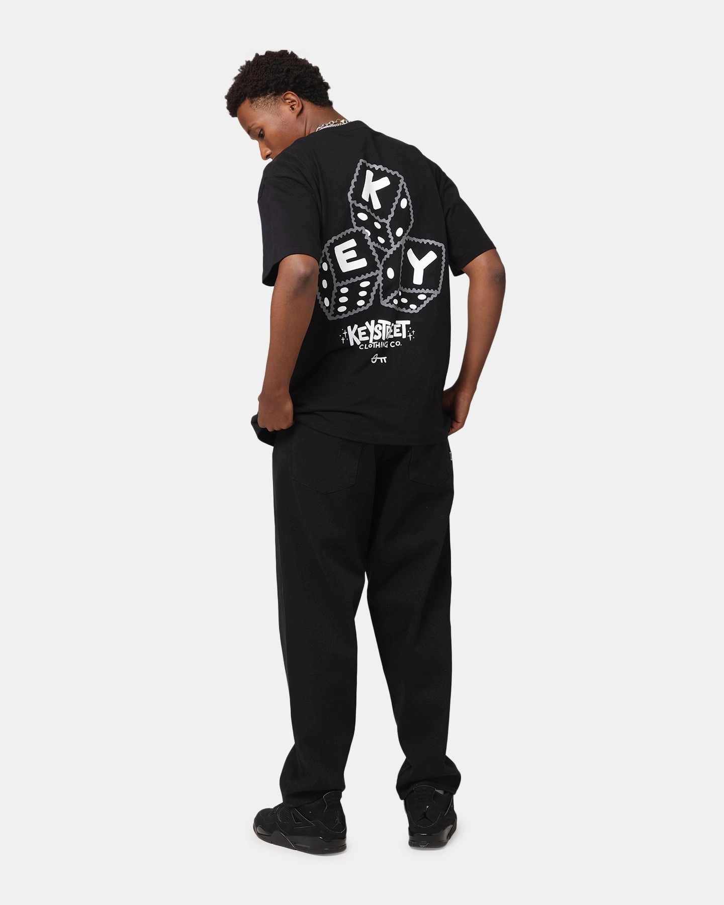 Key Street Dice Vintage T-Shirt Black School Uniform